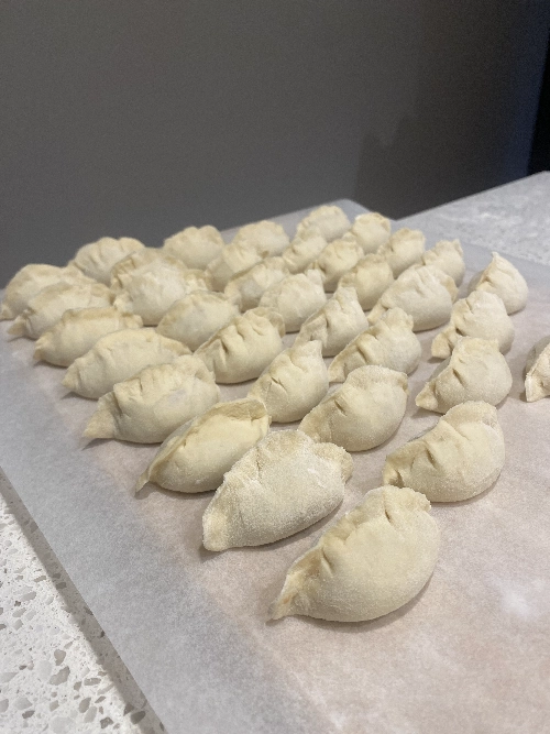 Sooke Dumplings being made in process